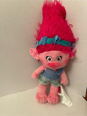 DreamWorks Poppy Plush - Bright Pink Hair with Blue Outfit